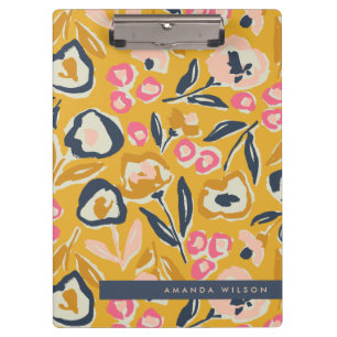 Porte-bloc Motif floral à l'encre gras main levée de jardin d