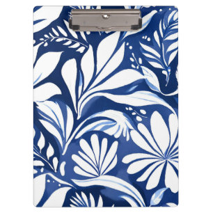 Porte-bloc Motif floral aquarelle botanique bleu