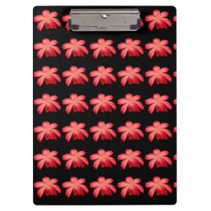 Porte-bloc Motif floral aquarelle Fleur rouge sur fond noir