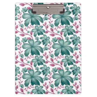 Porte-bloc Motif floral aquarelle sarcelle avec botanique ros