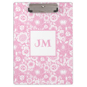 Porte-bloc Motif floral avec initiales (Devant)