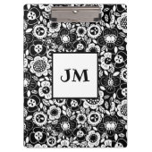 Porte-bloc Motif floral avec initiales (Devant)