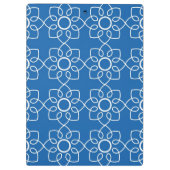 Porte-bloc Motif floral blanc moderne sur le bleu (Dos)