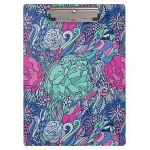 Porte-bloc Motif floral coloré de griffonnage