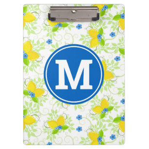 Porte-bloc Motif floral de citrons blancs et jaunes ensoleill