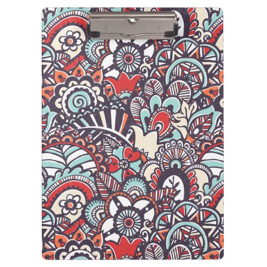 Porte-bloc Motif floral de griffonnage de Paisley (Devant)