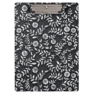 Porte-bloc Motif floral élégant sur tableau noir