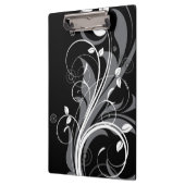 Porte-bloc Motif floral gris sur le noir (Gauche)