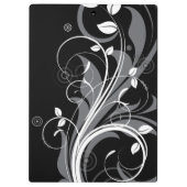 Porte-bloc Motif floral gris sur le noir (Dos)