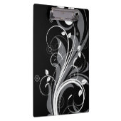 Porte-bloc Motif floral gris sur le noir (Swatch)