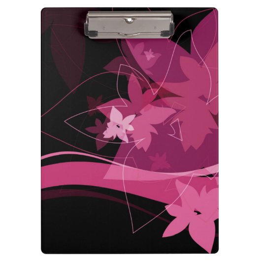 Porte-bloc Motif floral magenta (Devant)