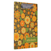 Porte-bloc Motif floral tendance rétro avec bloc de nom (Swatch)