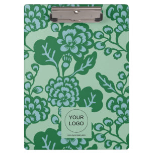 Porte-bloc Motif floral vert et bleu vibrant et gras