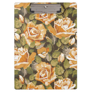 Porte-bloc Motif floral vintage des roses jaunes