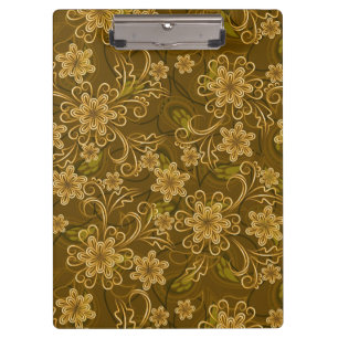 Porte-bloc Motif floral vintage d'or