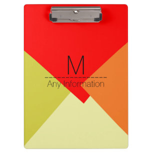 Porte-bloc Motif géométrique couleur rétro moderne Monogramme