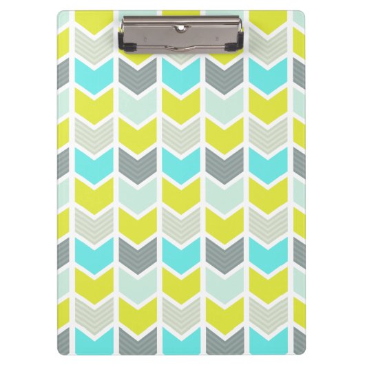 Porte-bloc Motif géométrique gris jaune bleu de Chevron (Devant)
