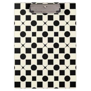 Porte-bloc Motif géométrique noir et blanc avec cercles