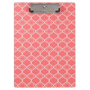Porte-bloc Motif géométrique rose de corail foncé de