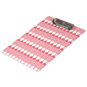 Porte-bloc Motif géométrique rouge et rose avec interlo