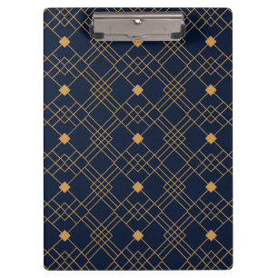 Porte-bloc Motif Gold art déco sur arrière - plan bleu foncé