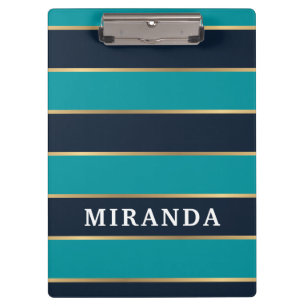 Porte-bloc Motif Gras bleu marine Gold Stripe