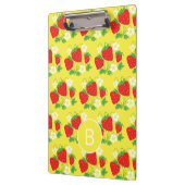 Porte-bloc Motif jaune de fraise et de fleur Monogrammé (Gauche)