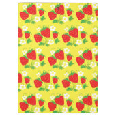Porte-bloc Motif jaune de fraise et de fleur Monogrammé (Dos)