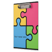 Porte-bloc Motif Jigsaw avec nom modifiable (Gauche)