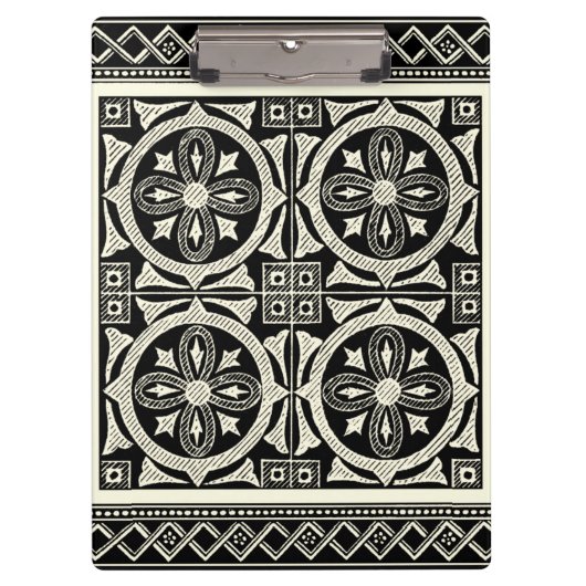 Porte-bloc Motif Mandala noir et blanc par Vision Studio (Devant)