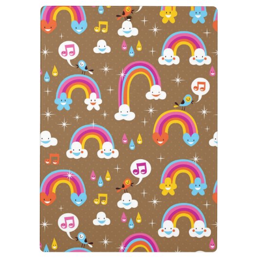 Porte-bloc motif mignon d'arcs-en-ciel (Dos)