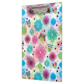 Porte-bloc Motif mignon d'arrière - plan de hibou de fleur (Gauche)