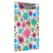 Porte-bloc Motif mignon d'arrière - plan de hibou de fleur (Swatch)