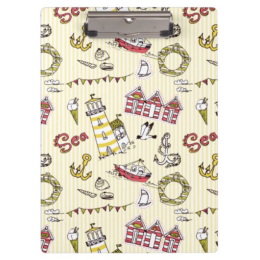 Porte-bloc Motif mignon de scène de plage (Devant)