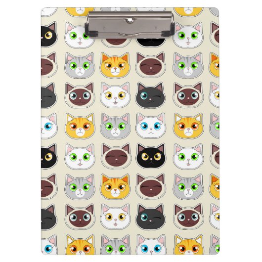 Porte-bloc Motif mignon d'expressions de chat (Devant)