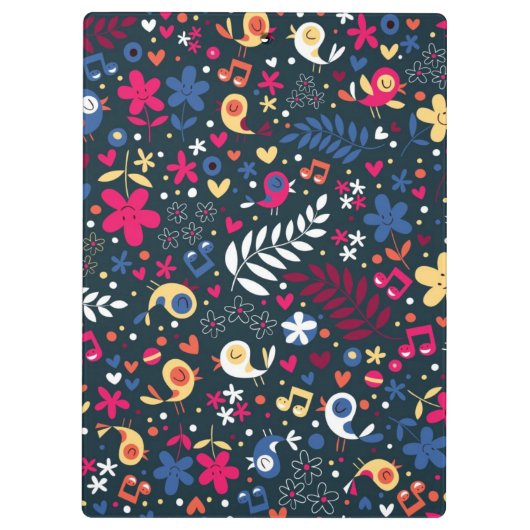 Porte-bloc motif mignon d'oiseaux et de fleurs (Dos)