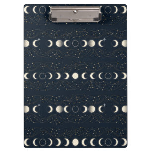 Porte-bloc Motif minimaliste des phases lunaires avec des éto