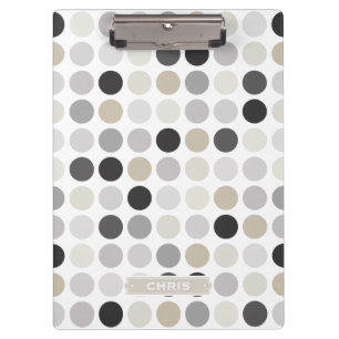 Porte-bloc Motif monogramme moderne à pois noir et blanc