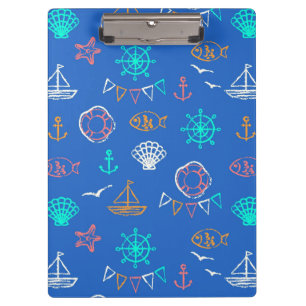Porte-bloc Motif nautique 1 de dessin de craie