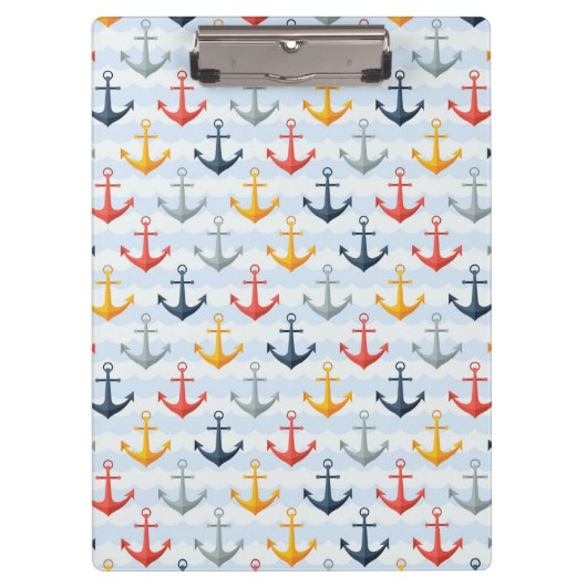 Porte-bloc Motif nautique avec des Ancres (Devant)