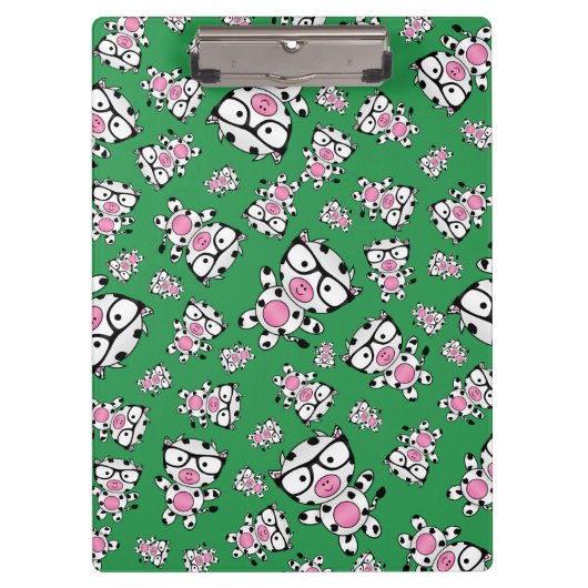 Porte-bloc Motif nerd vert de vache (Devant)
