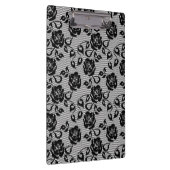 Porte-bloc Motif noir de dentelle sur l'arrière - plan blanc (Swatch)