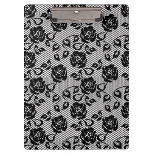 Porte-bloc Motif noir de dentelle sur l'arrière - plan blanc