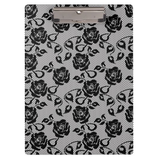 Porte-bloc Motif noir de dentelle sur l'arrière - plan blanc (Devant)