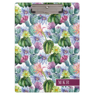Porte-bloc Motif peint à la main de cactus d'aquarelle