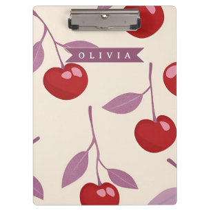 Porte-bloc Motif personnalisé de cerise sucrée Rétro de fille