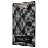 Porte-bloc Motif Plaid Gris Et Noir (Gauche)