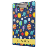 Porte-bloc Motif, Planètes, Étoiles, Cosmos, Votre Nom (Gauche)