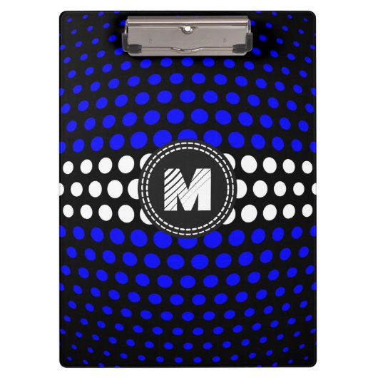 Porte-bloc Motif points blancs et bleus Monogram (Devant)