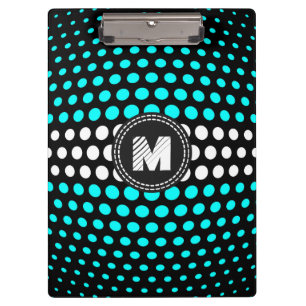 Porte-bloc Motif Pois Monogram White & Aqua